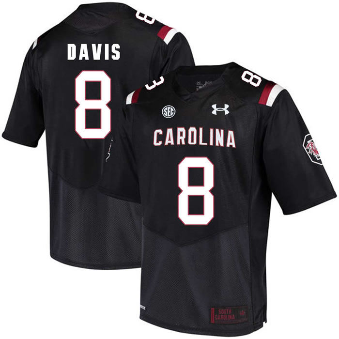 South Carolina Gamecocks #8 Randrecous Davis Black College Football Jersey